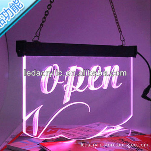 "open sign" hanging signs Edge Lit LED sign